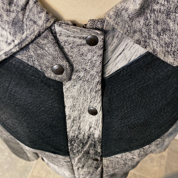 Francis Leon leather jacket grey and black size 1 - Picture 6 of 14